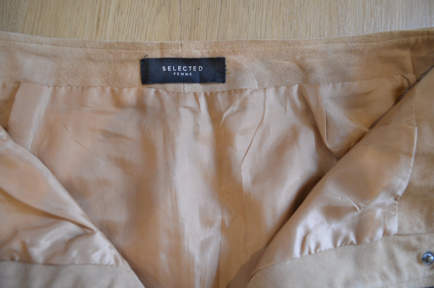 Beige Suede Skirt