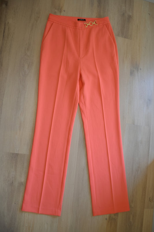 Orange pants with buckle