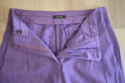 Purple Wool Blend Pants