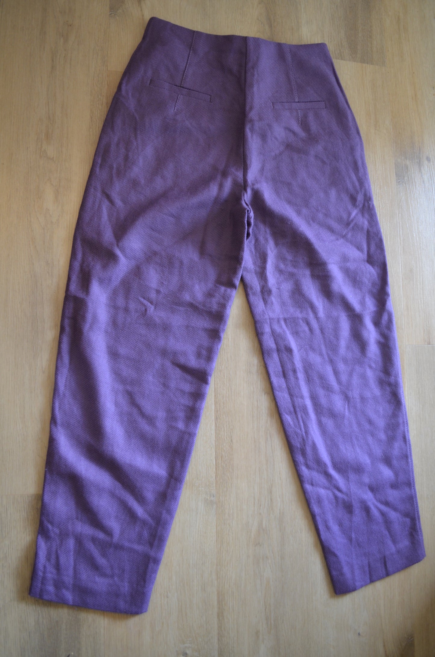 Purple Wool Blend Pants